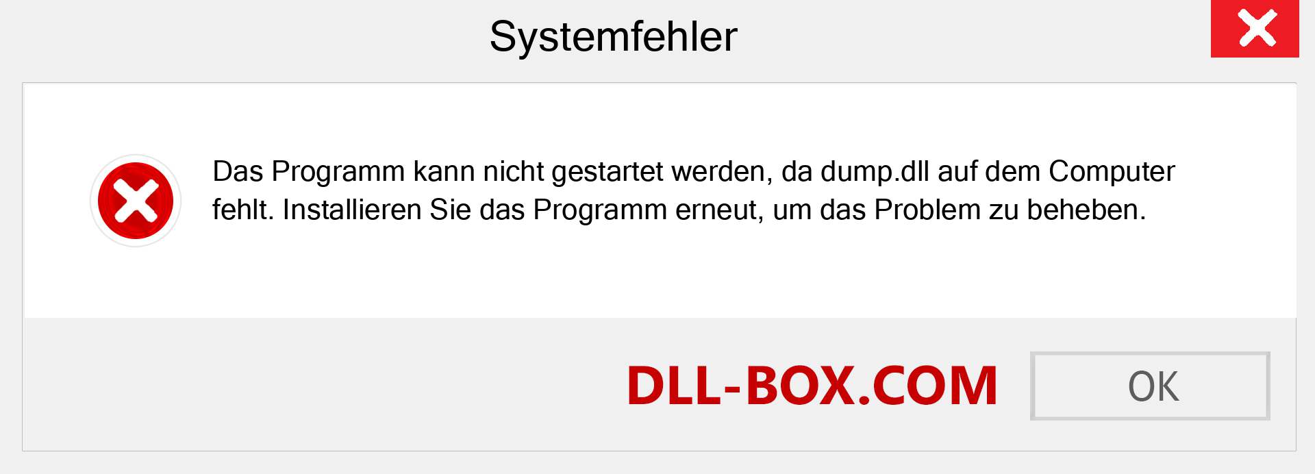 dump.dll-Datei fehlt?. Download für Windows 7, 8, 10 - Fix dump dll Missing Error unter Windows, Fotos, Bildern